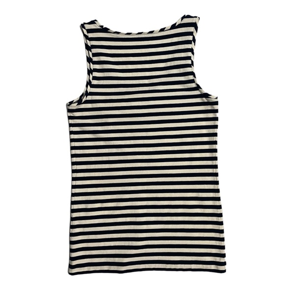 Kate Spade Breton Striped tank, ribbon bow appliqué, size small. Navy blue white - Picture 2 of 10